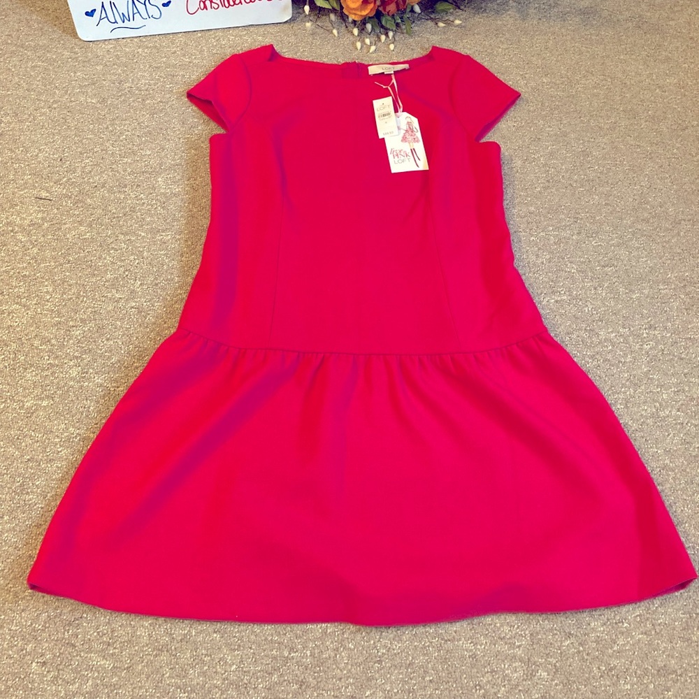 Loft pink peplum dress!!